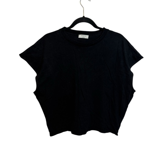 Babaton Tops - Babaton Black Cotton Cap Sleeve Tee